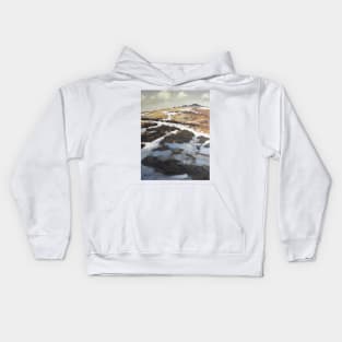 Light Snowfall on Bonehill Rocks Kids Hoodie